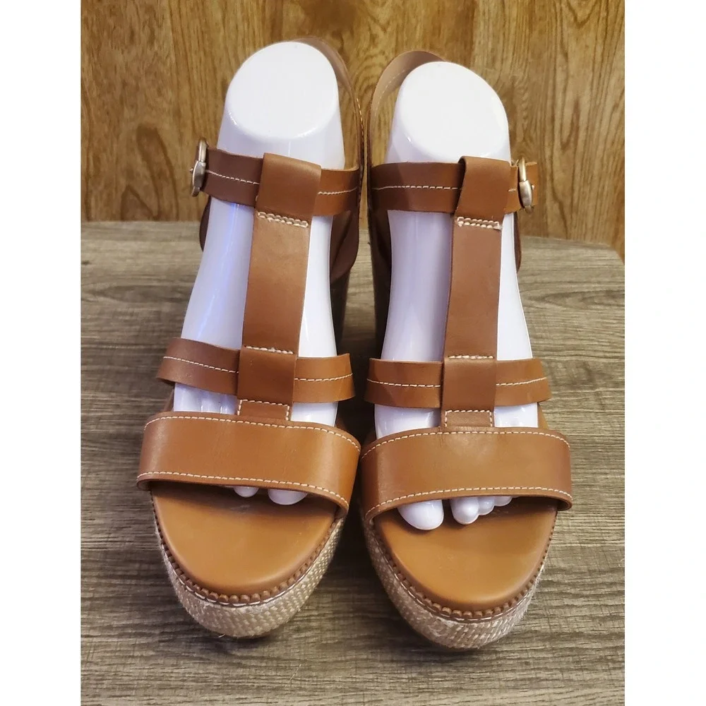 Cole Haan‎ Cloud All Day Espadrille Wedge Sandals Women's Size 10 Brown